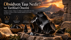 Obsidyen, volkanik lavın hızla soğuması sonucu oluşan doğal bir camdır. Kristal yapı oluşturmaya fırsat bulamayan silis açısından zengin magma, ani soğuma sürecinde mineralojik anlamda benzersiz bir amorf katı hâline gelir.